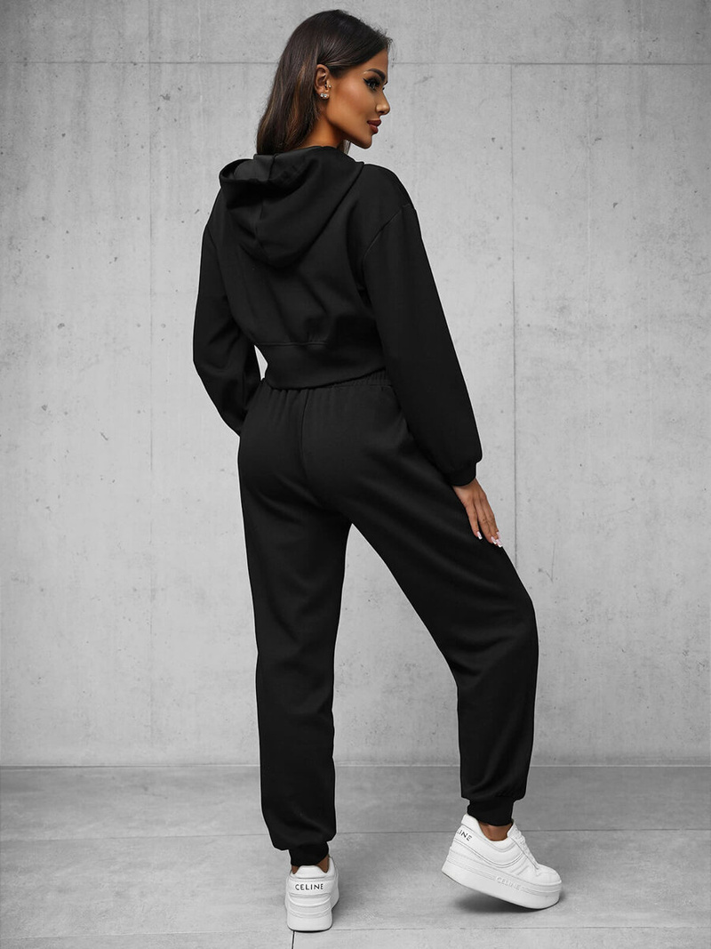 Komplet dresowy damski dwuczęściowy czarny OZONEE O/XYS3225