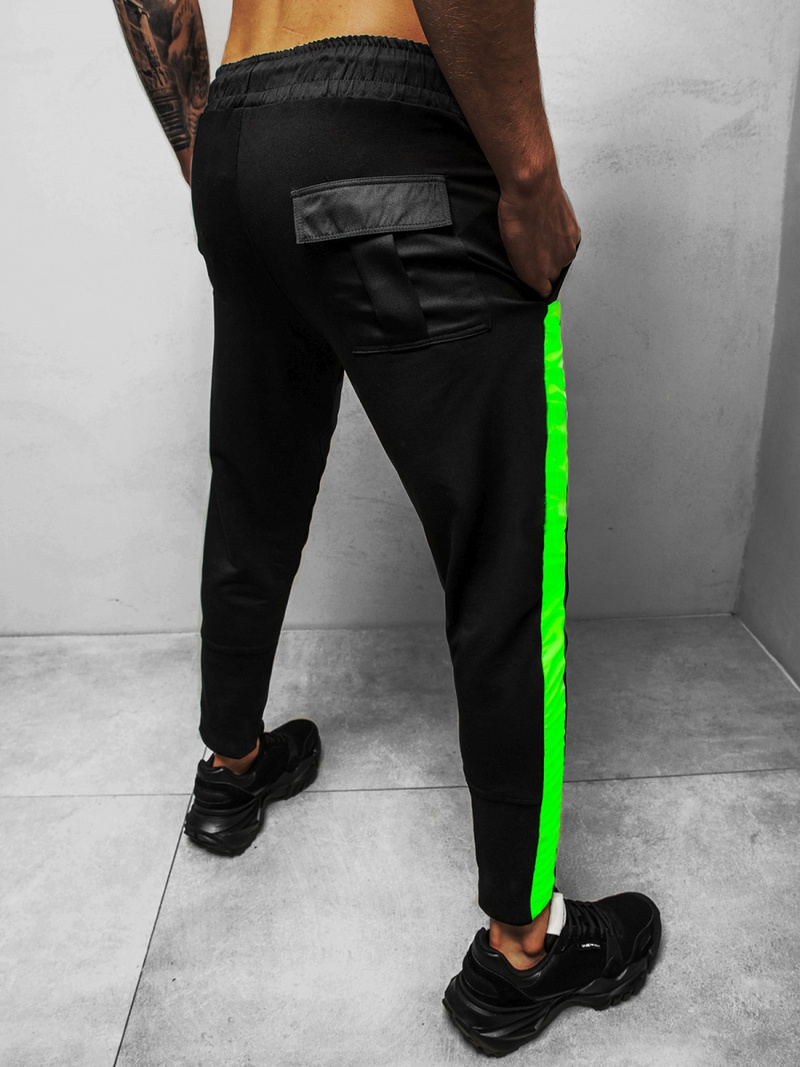 Spodnie dresowe męskie czarne b/20203071