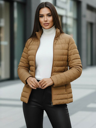 Kurtka damska pikowana ciemno-beżowa OZONEE JS/16M9109/84Z