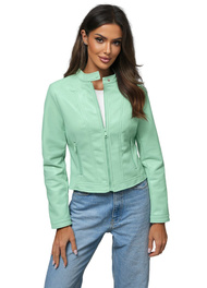 Kurtka skórzana damska miętowa OZONEE JS/11Z8127