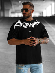 T-shirt męski oversize czarny OZONEE O/3431