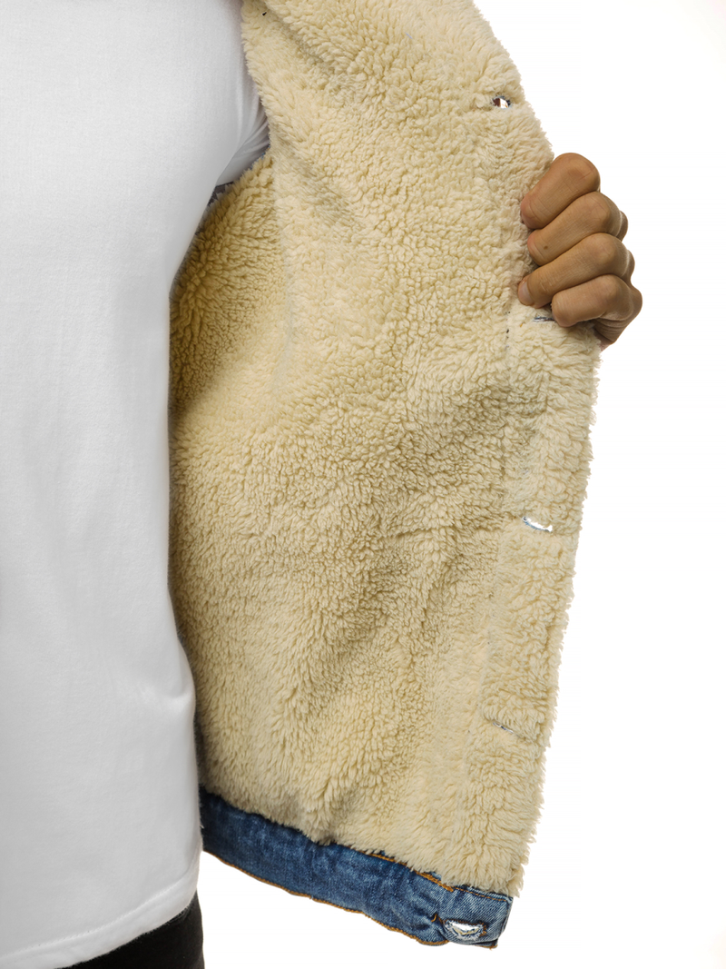 Kurtka męska jeans jasno-niebieska OZONEE BN/5941