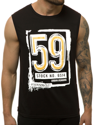 T-Shirt męski bez rękawów czarny OZONEE JS/KS2097
