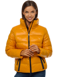 Kurtka pikowana damska pomarańczowa OZONEE JS/M23061/3