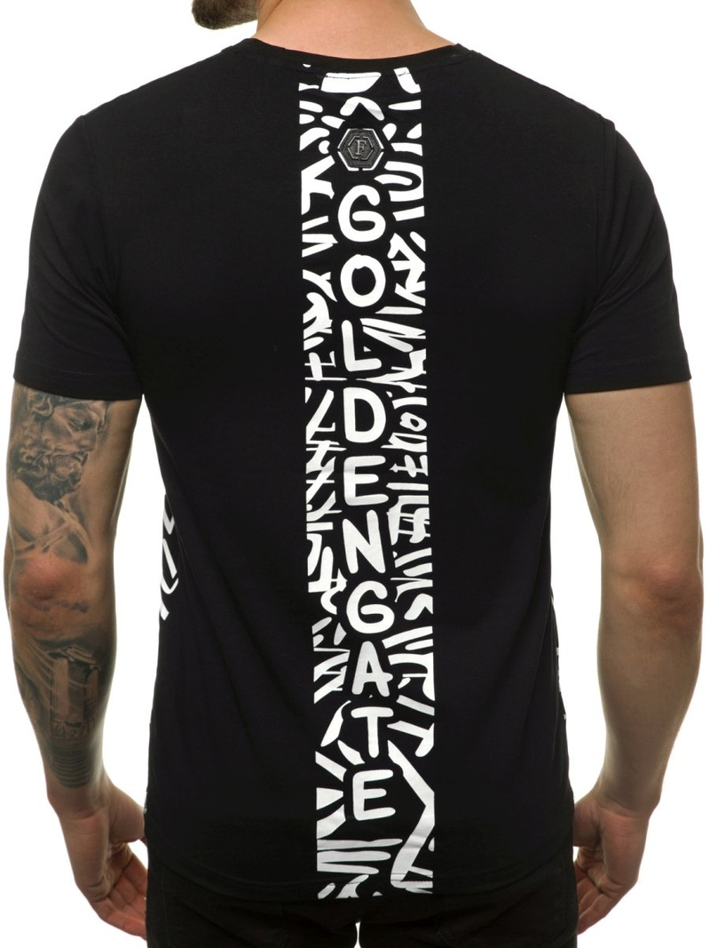 T-Shirt męski czarny OZONEE JS/KS7332