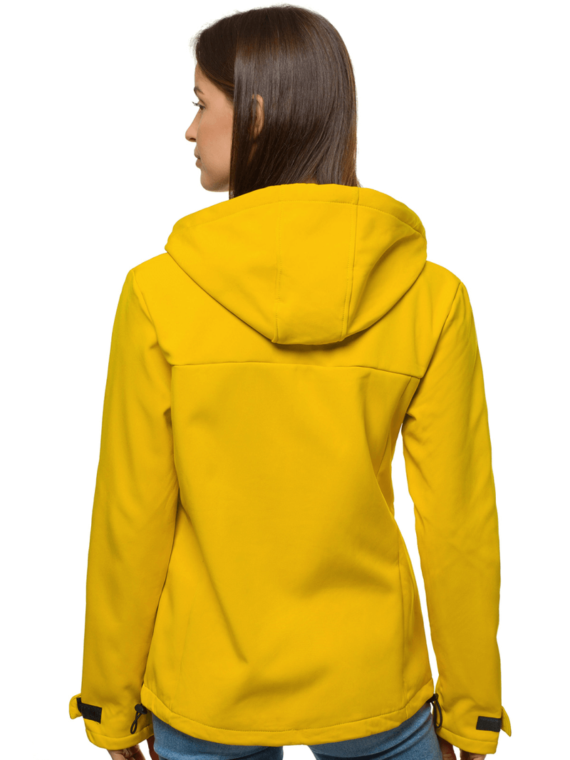 Kurtka softshell damska z kapturem żółta OZONEE JS/KSW6007