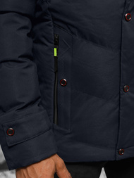 Kurtka zimowa męska pikowana granatowa OZONEE JS/5M3137/215