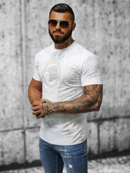T-shirt męski slim fit biały OZONEE NB/MT3052