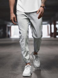 Spodnie jeansowe joggery męskie szare OZONEE DP/780Z