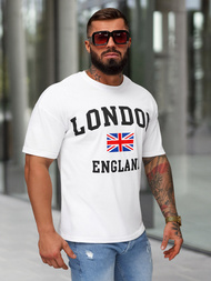 T-shirt męski loose fit biały OZONEE JS/8B1373/1