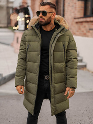 Kurtka zimowa męska długa ciemno-zielona OZONEE JS/25M9803/136