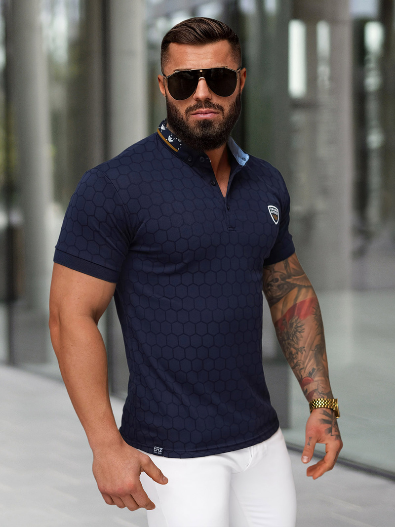 Koszulka męska polo granatowa OZONEE O/QQ921