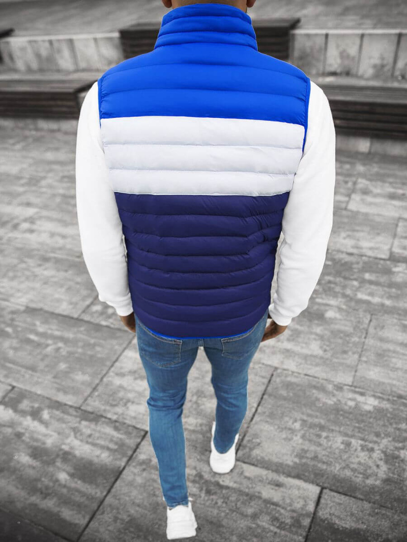 Kamizelka męska pikowana granatowo-niebieska OZONEE JS/M13076/215Z