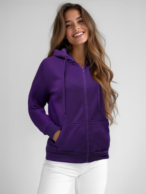 Bluza damska rozpinana z kapturem fioletowa OZONEE JS/W03Z