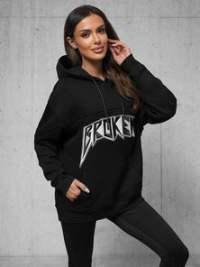 Bluza z kapturem oversize czarna OZONEE O/SWE23019Z