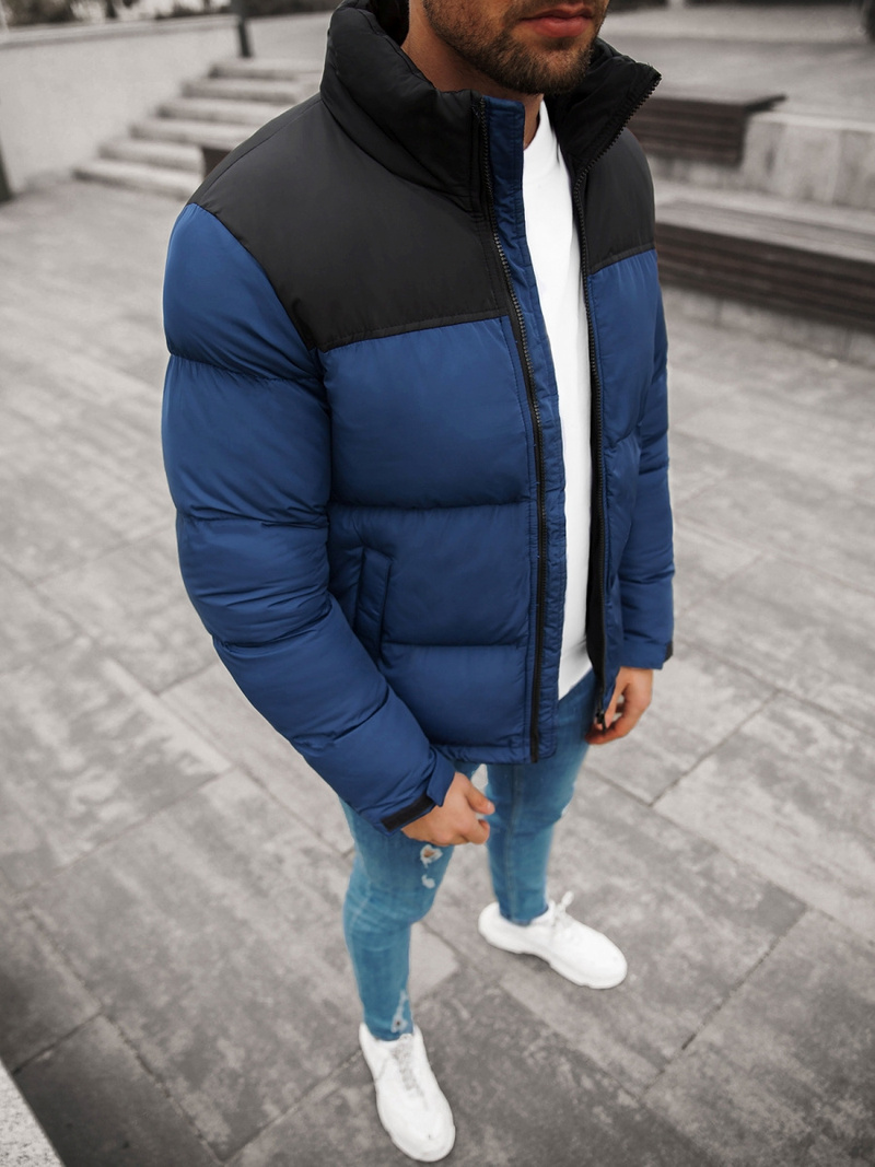 Kurtka zimowa męska pikowana granatowa OZONEE JB/JP1187/6Z