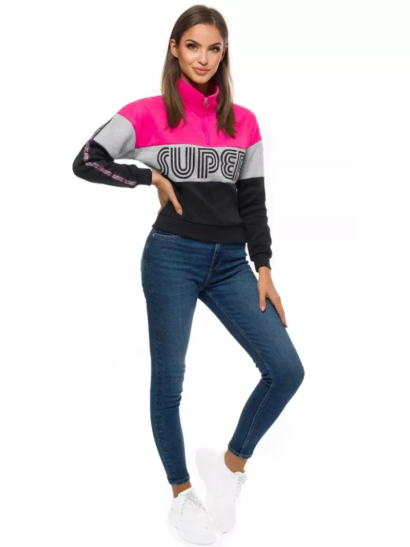 Bluza damska różowo-czarna OZONEE JS/B26019