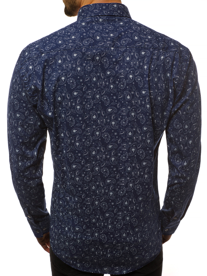 Сорочка чоловіча Темно-Синя OZONEE B/K62