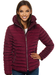 Kurtka przejściowa damska bordowa OZONEE JS/M23063/10