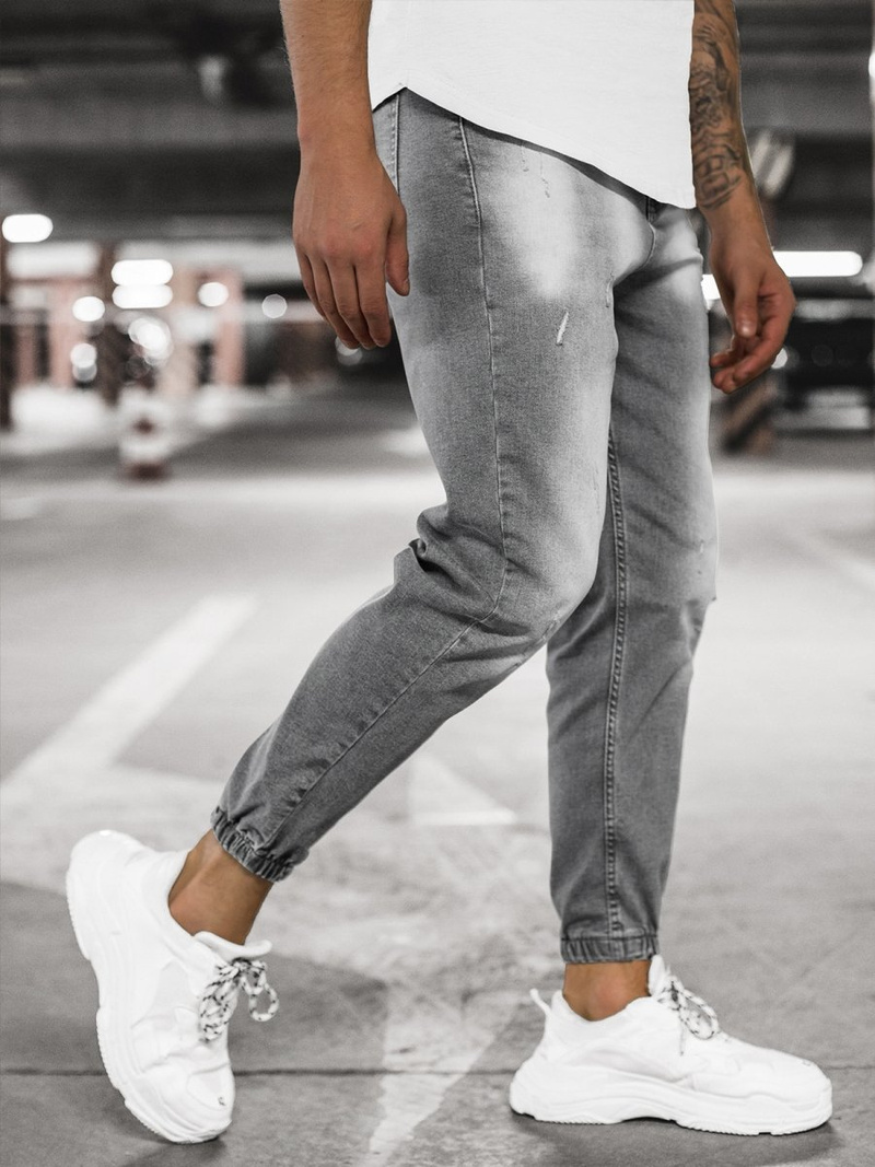 Spodnie jeansowe męskie szare OZONEE DP/743