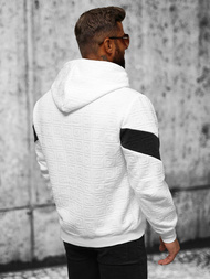 Bluza z kapturem męska biała OZONEE JS/3B571