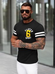 T-shirt męski slim fit czarny OZONEE JS/8B1391/3