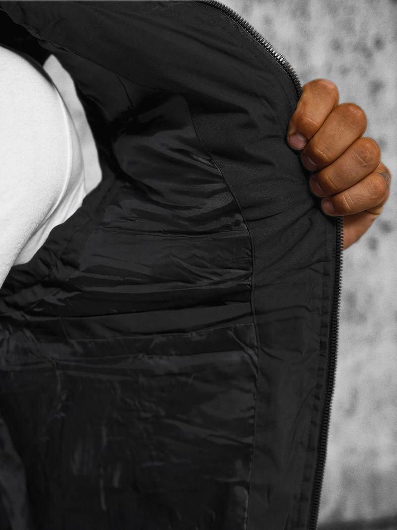 Kamizelka męska z kapturem czarna OZONEE JS/84M3028/392/X