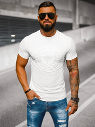 T-shirt męski slim fit biały OZONEE NB/MT3056Z