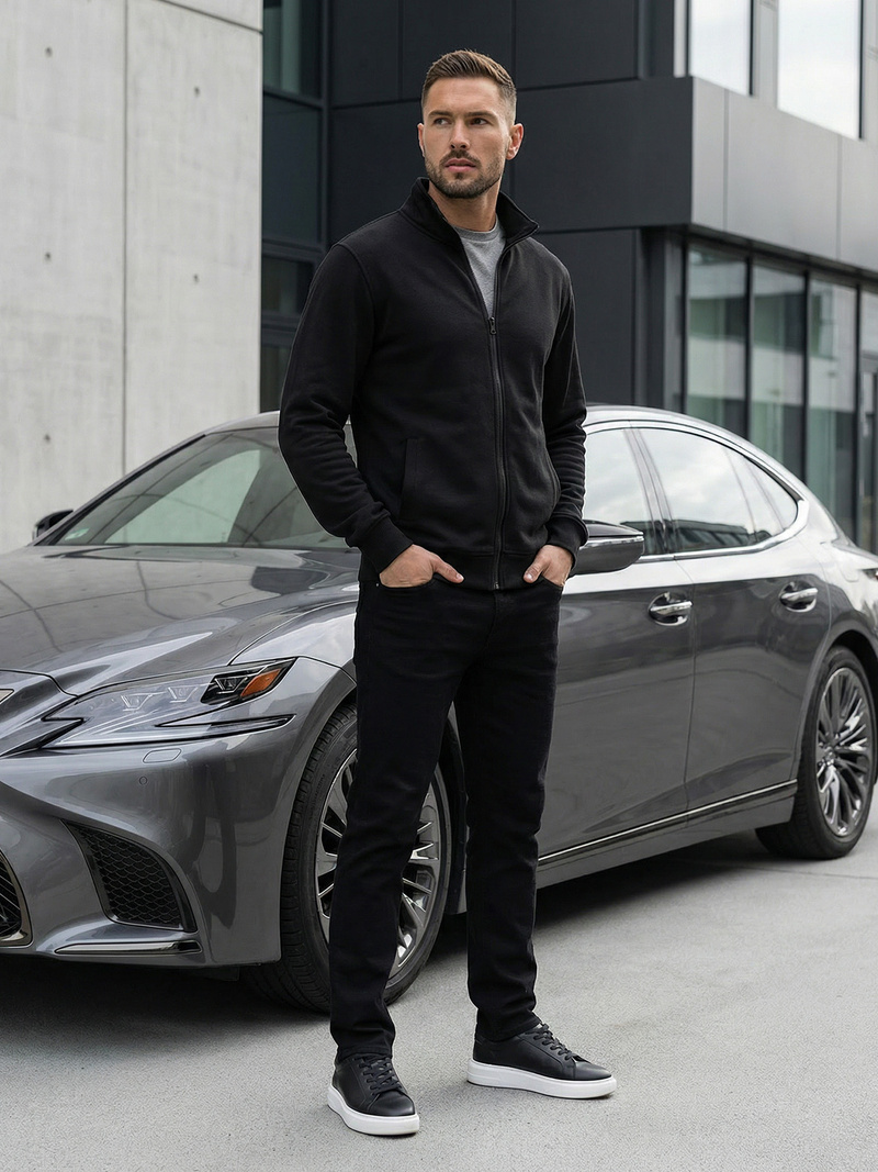 Толстовка чоловіча Чорна OZONEE JS/2002Z