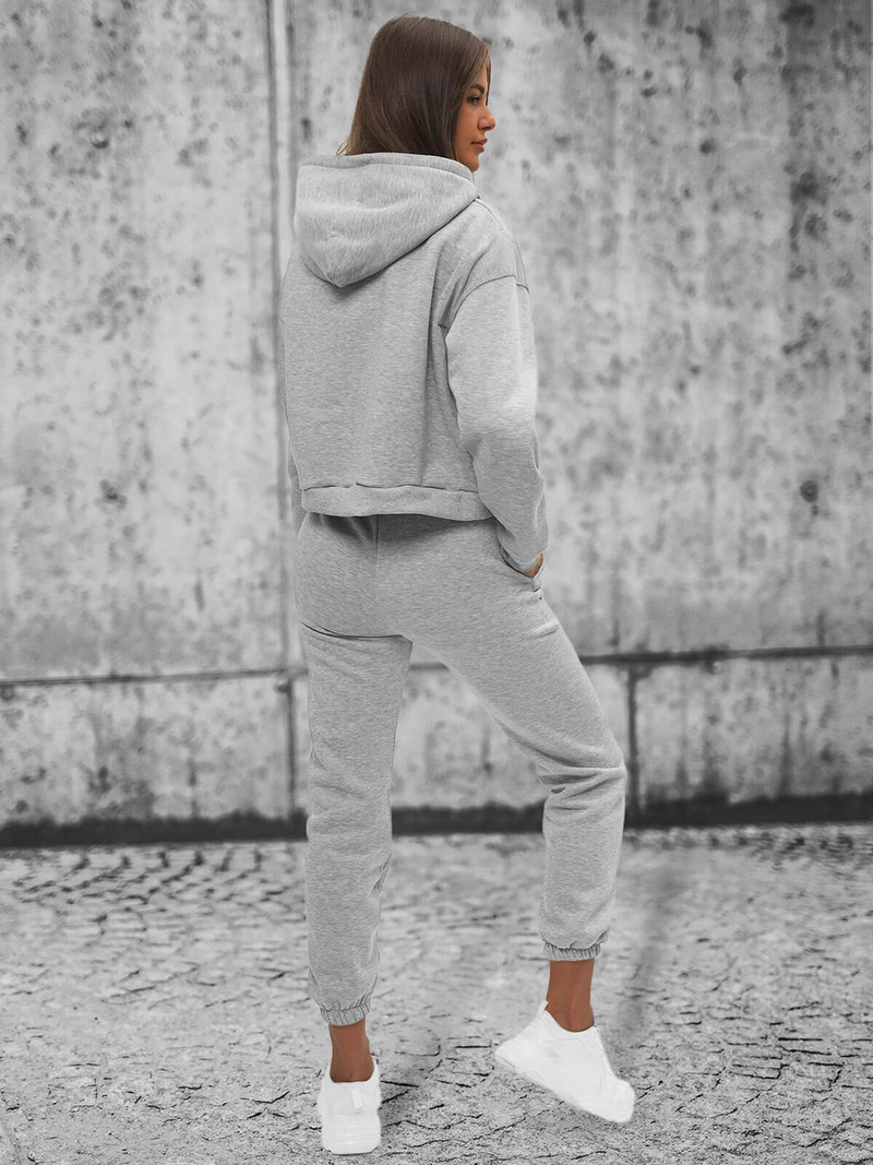 Komplet dresowy dwuczęściowy damski szary OZONEE JS/8C69/2Z