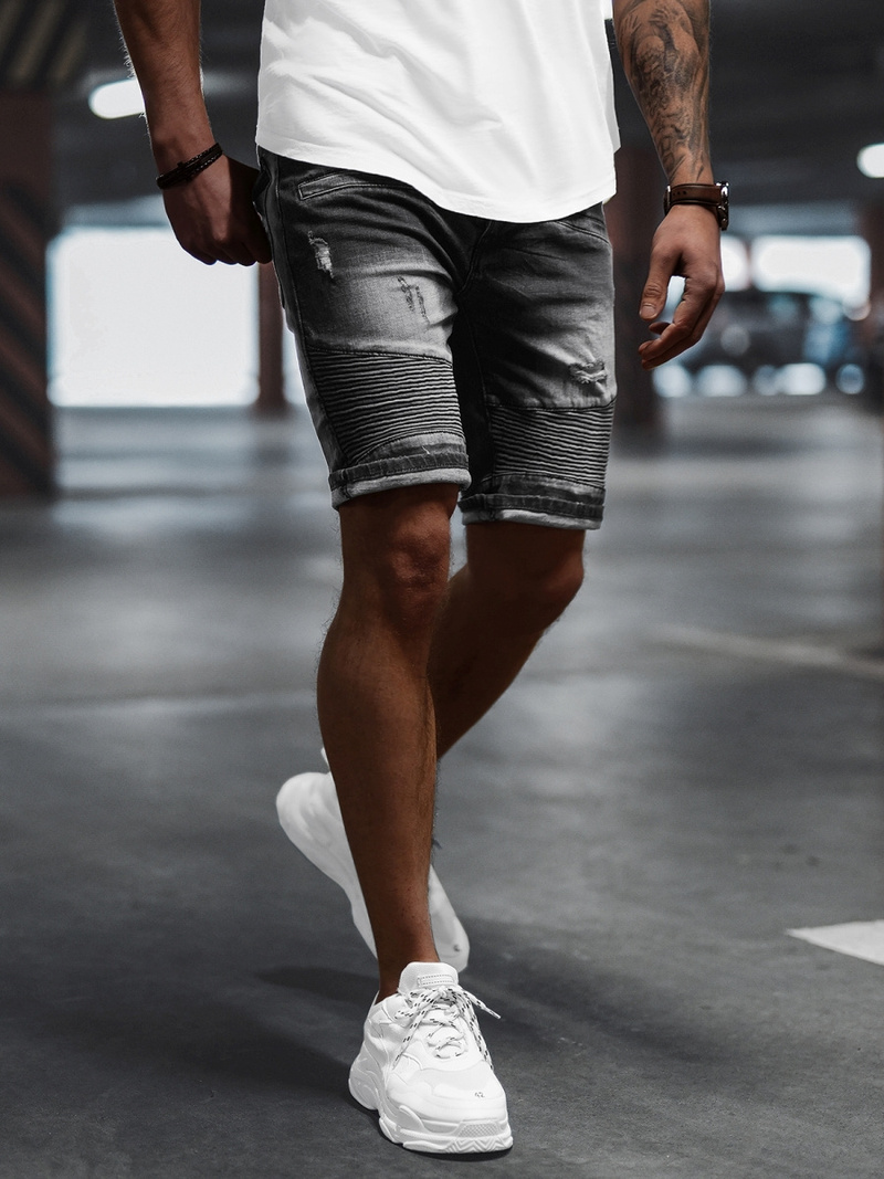 Шорти джинові чоловічі Чорнi OZONEE NB/MP0033NZ