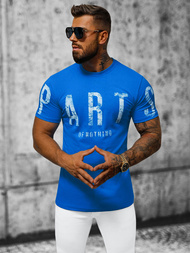 T-shirt męski niebieski OZONEE O/1180Z