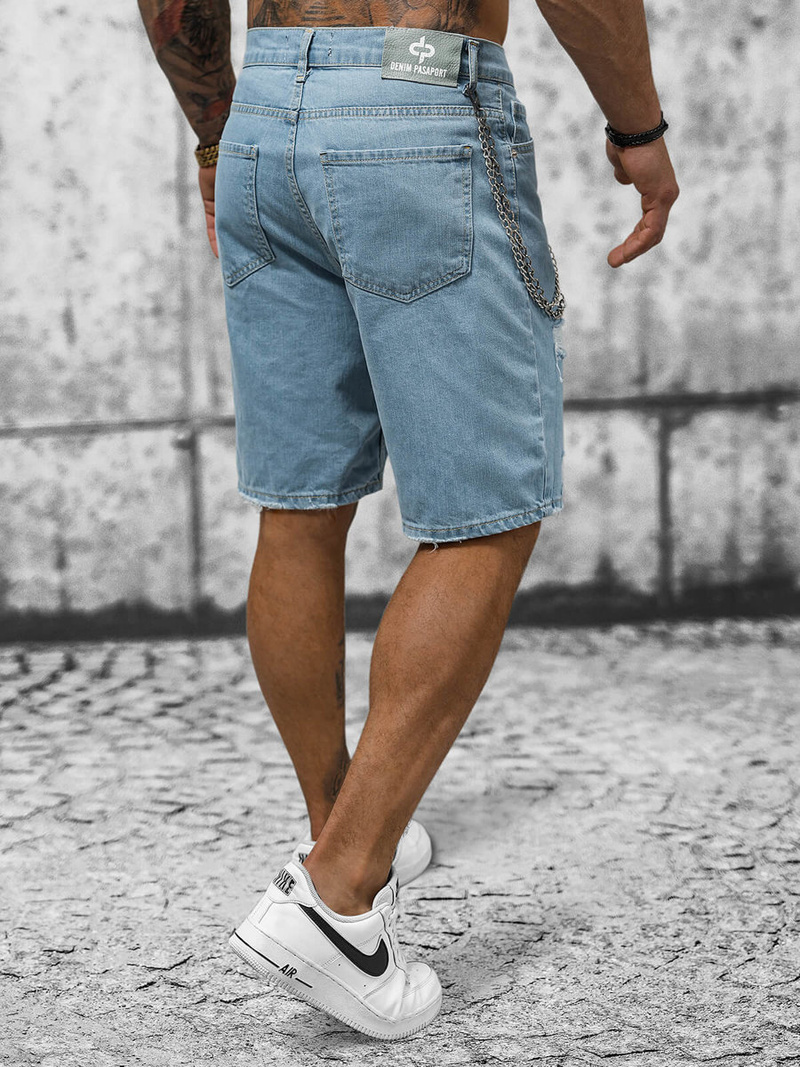 Spodenki męskie jeansowe jasno-niebieskie OZONEE DP/170