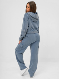 Komplet dresowy damski dwuczęściowy niebieski OZONEE JS/M60051AB