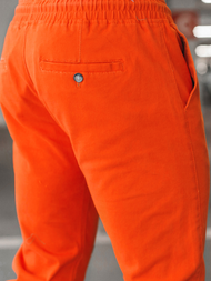 Spodnie męskie chino joggery ciemno-pomarańczowe OZONEE JB/JP1145/13