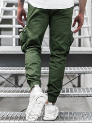 Spodnie męskie chino joggery khaki OZONEE C/2046