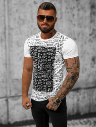 T-shirt męski biały OZONEE O/T122/1Z