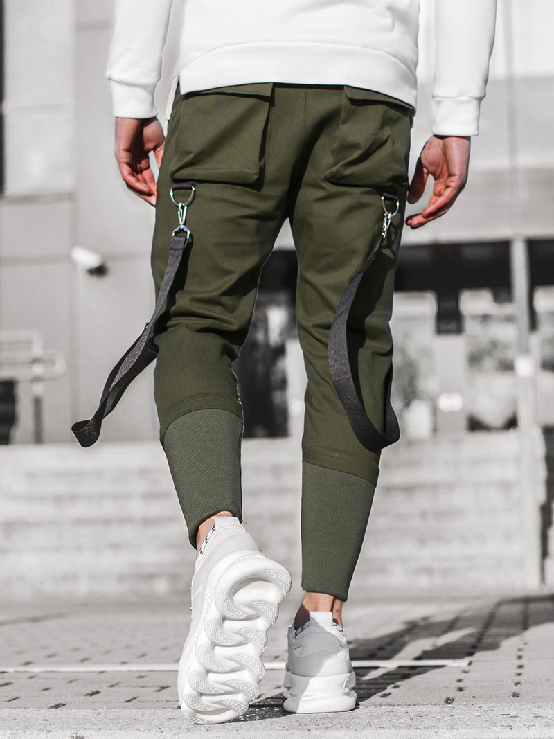 Spodnie męskie chino joggery khaki OZONEE G/11133