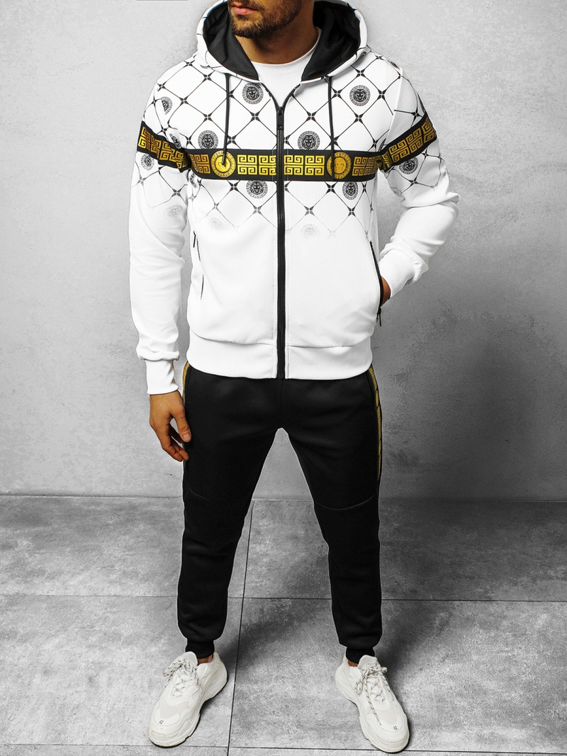 Спортивний костюм чоловічій Бiло-Чорний OZONEE O/HM685Z