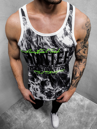 T-Shirt męski bez rękawów biały OZONEE JS/SS11033Z