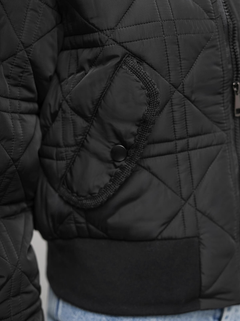 Kurtka damska bomberka czarna OZONEE JS/16M9227/392