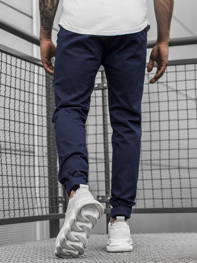 Spodnie męskie chino joggery granatowe OZONEE G/11144