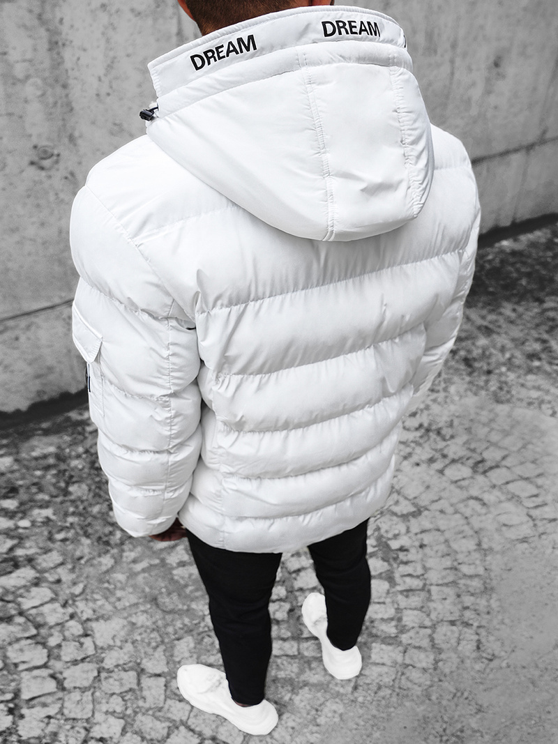 Kurtka zimowa męska pikowana biała OZONEE N/7332