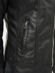 Kurtka skórzana damska czarna OZONEE JS/11Z8010