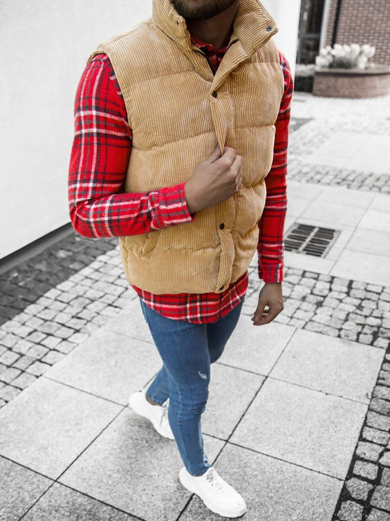 Безрукавка чоловіча Бежева OZONEE E/3950