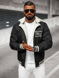 Kurtka męska dwustronna czarna/ecru OZONEE JS/84M3038/280