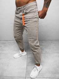 Spodnie jeansowe joggery męskie szare OZONEE DO/6100