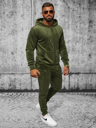 Komplet dresowy męski welurowy khaki OZONEE JS/8C1169/29