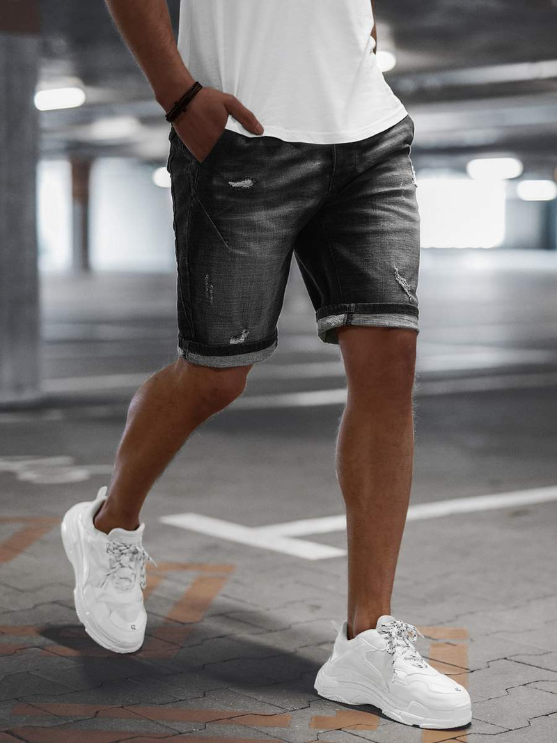 Spodenki męskie jeansowe czarne OZONEE NB/MP0042NZ