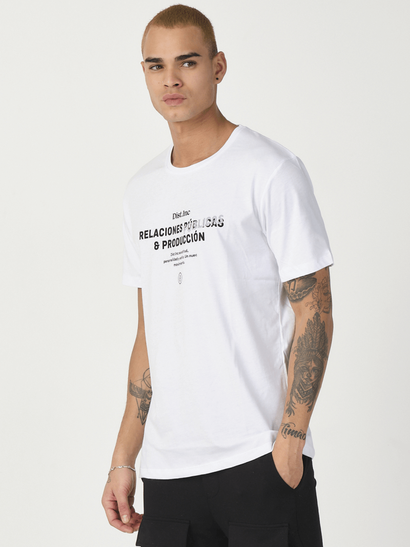 T-Shirt męski z nadrukiem biały OZONEE MR/21516